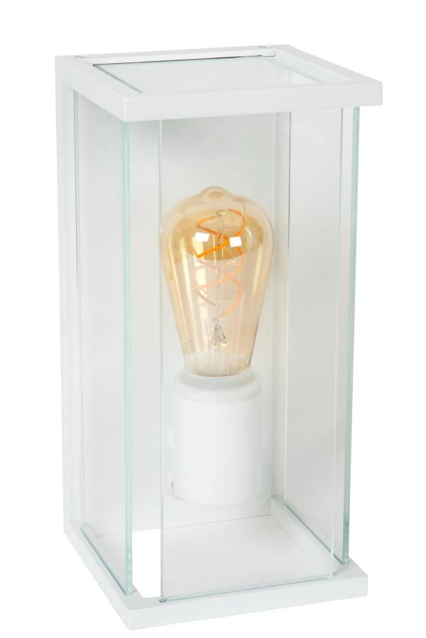 Lucide CLAIRE - Wandlamp Binnen/Buiten - 1xE27 - IP54 - Beweging & dag/nacht sensor - Wit - uitgezet